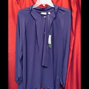 Eva Mendes Purple Sheer Blouse
